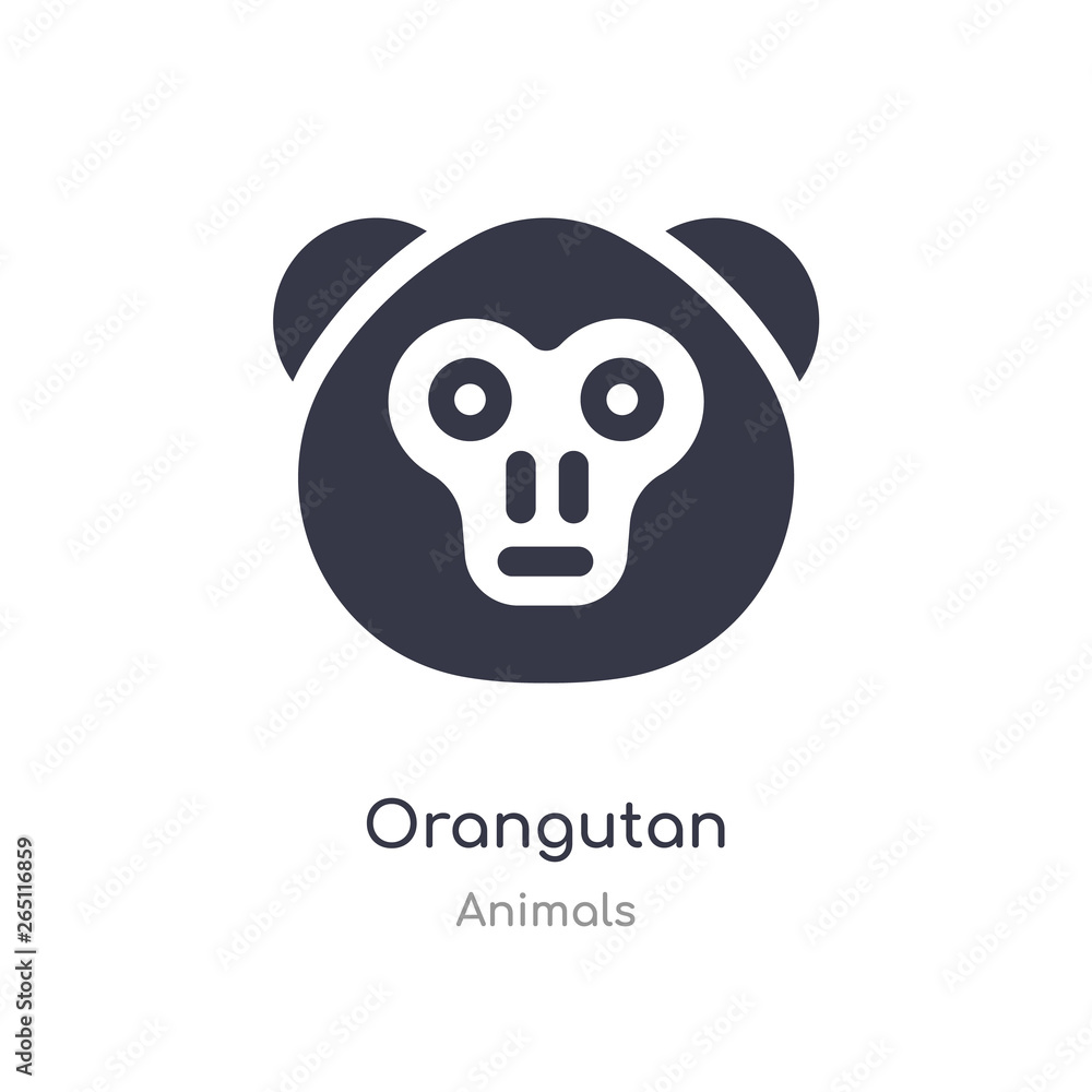 orangutan icon. isolated orangutan icon vector illustration from animals collection. editable sing symbol can be use for web site and mobile app orangutan icon. isolated orangutan icon vector illustration from animals collection. editable sing symbol can be use for web site and mobile app