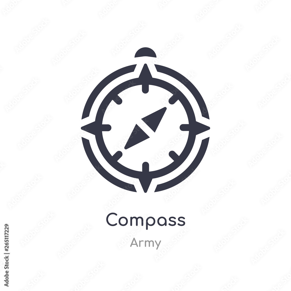 compass icon. isolated compass icon vector illustration from army collection. editable sing symbol can be use for web site and mobile app compass icon. isolated compass icon vector illustration from army collection. editable sing symbol can be use for web site and mobile app