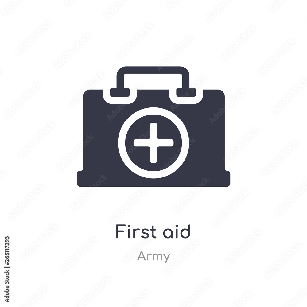 first aid icon. isolated first aid icon vector illustration from army collection. editable sing symbol can be use for web site and mobile app first aid icon. isolated first aid icon vector illustration from army collection. editable sing symbol can be use for web site and mobile app