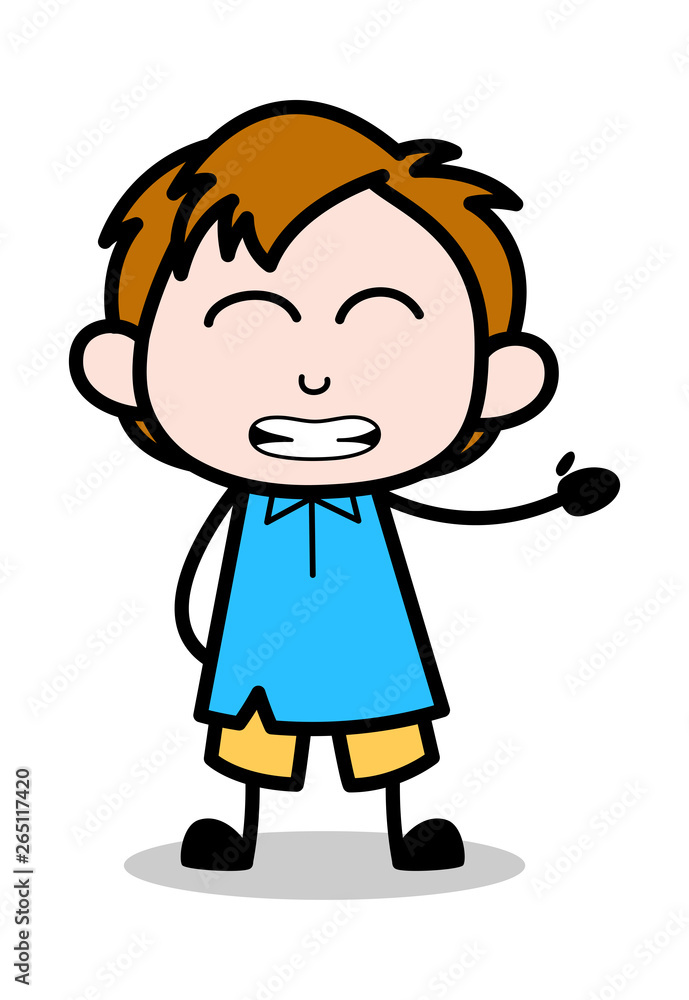 Rude Behavior - School Boy Cartoon Character Vector Illustration Rude Behavior - School Boy Cartoon Character Vector Illustration