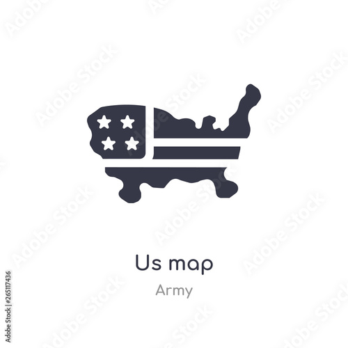 us map icon. isolated us map icon vector illustration from army collection. editable sing symbol can be use for web site and mobile app