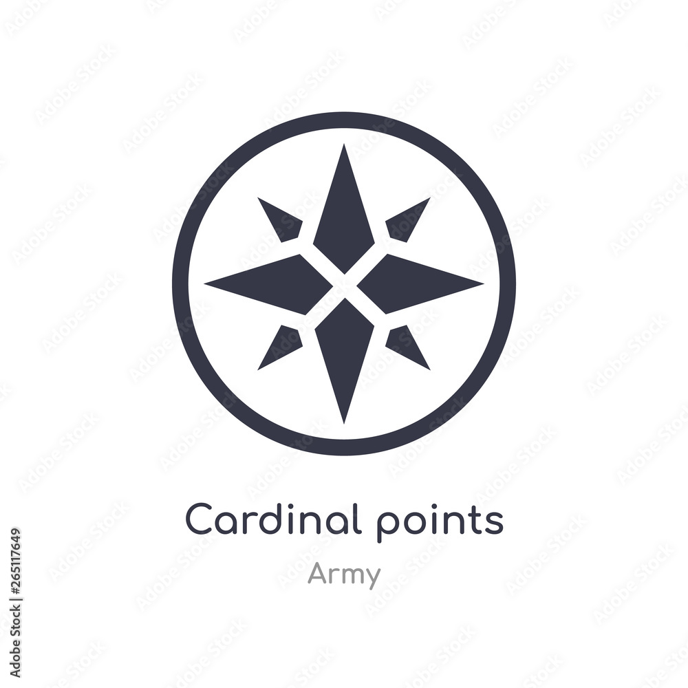 Obraz premium cardinal points on winds star icon. isolated cardinal points on winds star icon vector illustration from army collection. editable sing symbol can be use for web site and mobile app
