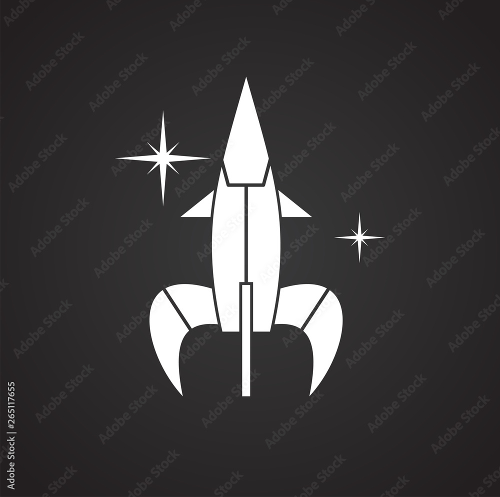 Fototapeta premium Rocket icon on background for graphic and web design. Simple vector sign. Internet concept symbol for website button or mobile app.