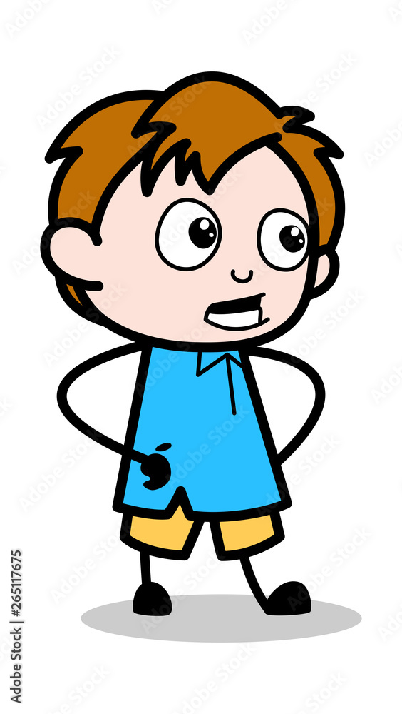 Talking - School Boy Cartoon Character Vector Illustration