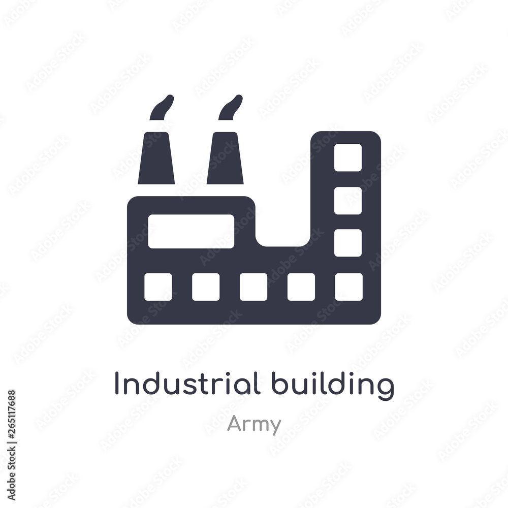 Obraz premium industrial building with contaminants icon. isolated industrial building with contaminants icon vector illustration from army collection. editable sing symbol can be use for web site and mobile app