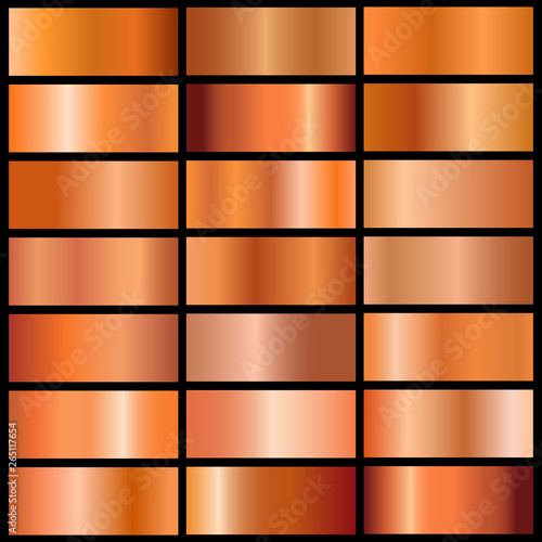 vector collection of bronze metall gradients