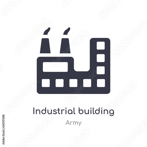 industrial building with contaminants icon. isolated industrial building with contaminants icon vector illustration from army collection. editable sing symbol can be use for web site and mobile app