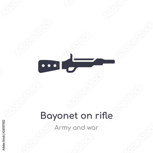 bayonet on rifle icon. isolated bayonet on rifle icon vector illustration from army and war collection. editable sing symbol can be use for web site and mobile app