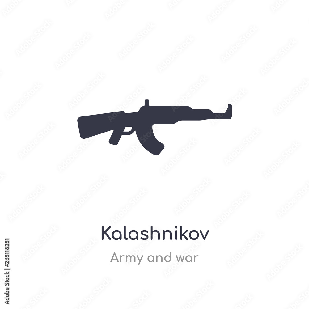 kalashnikov icon. isolated kalashnikov icon vector illustration from army and war collection. editable sing symbol can be use for web site and mobile app