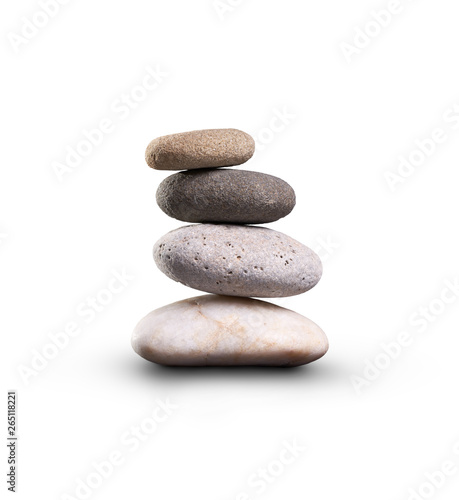 A pile of stones isolated on a white background