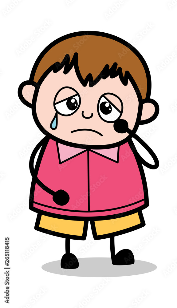 Fake Tears - Teenager Cartoon Fat Boy Vector Illustration Fake Tears - Teenager Cartoon Fat Boy Vector Illustration