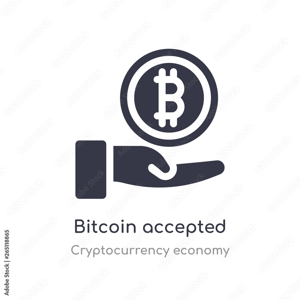 Obraz premium bitcoin accepted icon. isolated bitcoin accepted icon vector illustration from cryptocurrency economy collection. editable sing symbol can be use for web site and mobile app