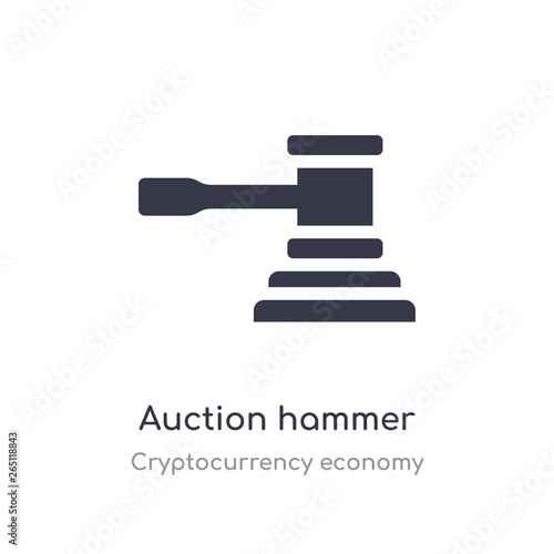 auction hammer icon. isolated auction hammer icon vector illustration from cryptocurrency economy collection. editable sing symbol can be use for web site and mobile app
