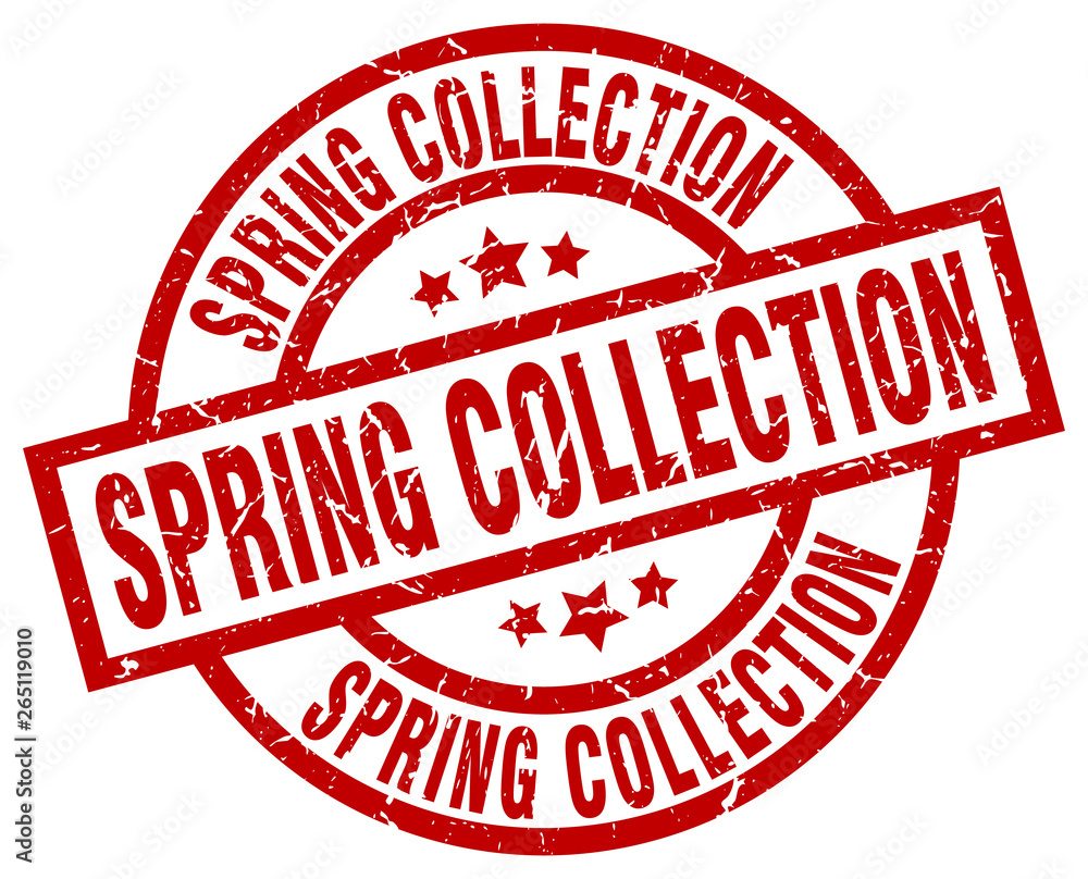 spring collection round red grunge stamp spring collection round red grunge stamp