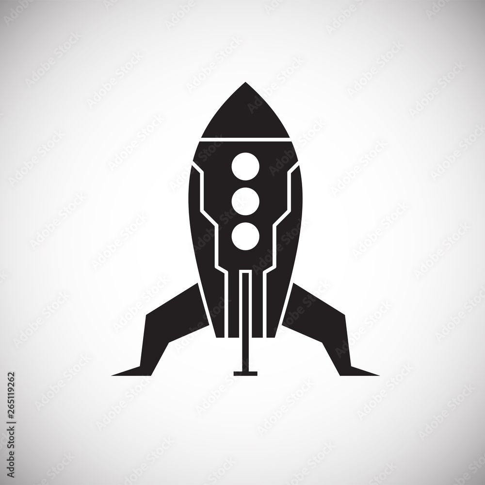 Rocket icon on background for graphic and web design. Simple vector sign. Internet concept symbol for website button or mobile app. Rocket icon on background for graphic and web design. Simple vector sign. Internet concept symbol for website button or mobile app.