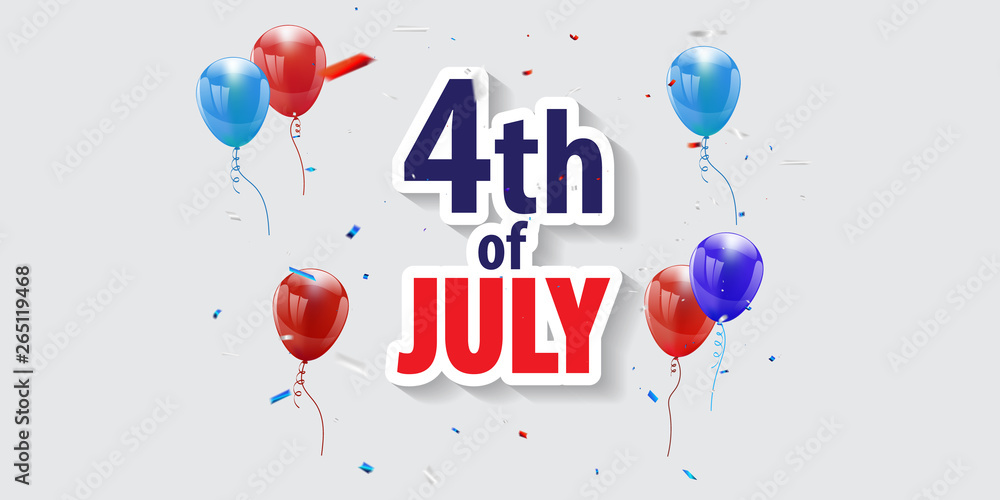 Happy 4th of July holiday banner. USA Independence Day Background Happy 4th of July holiday banner. USA Independence Day Background
