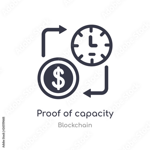proof of capacity icon. isolated proof of capacity icon vector illustration from blockchain collection. editable sing symbol can be use for web site and mobile app
