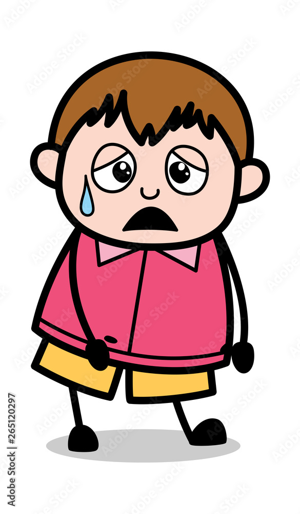 Tired - Teenager Cartoon Fat Boy Vector Illustration Stock Vector | Adobe  Stock