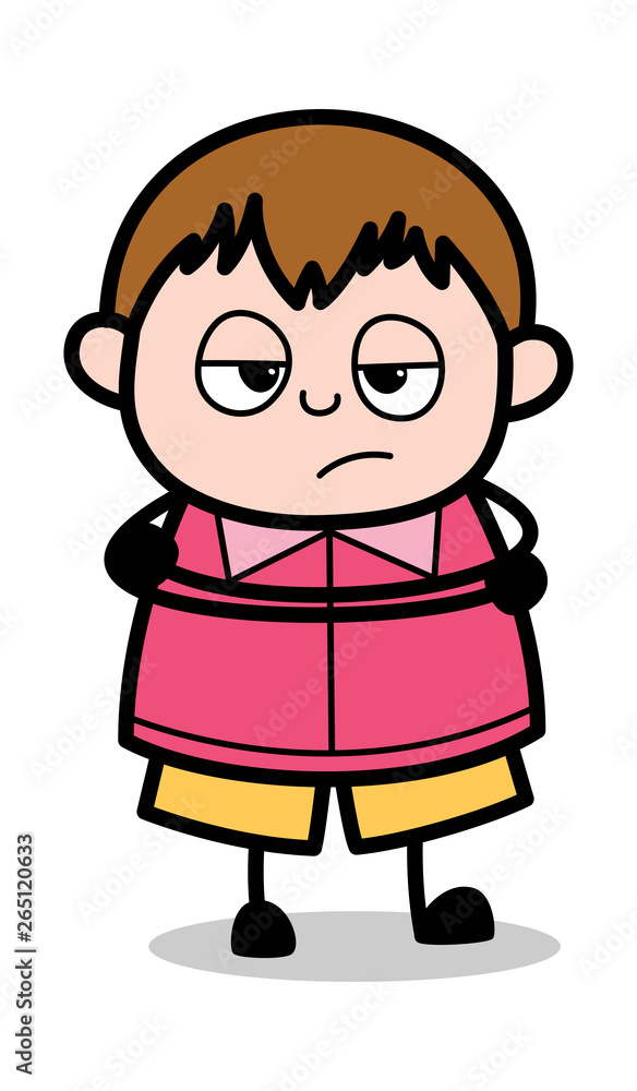 Unhappy - Teenager Cartoon Fat Boy Vector Illustration Unhappy - Teenager Cartoon Fat Boy Vector Illustration