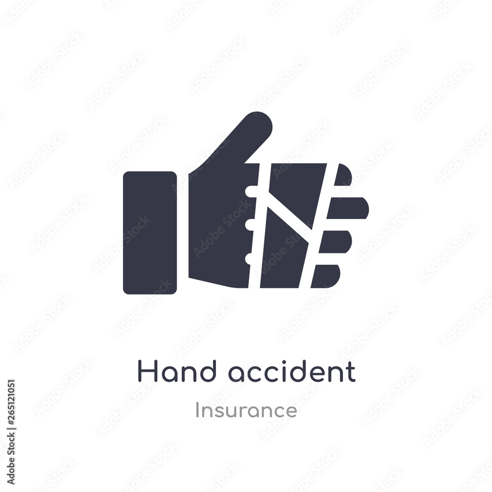 hand accident icon. isolated hand accident icon vector illustration from insurance collection. editable sing symbol can be use for web site and mobile app hand accident icon. isolated hand accident icon vector illustration from insurance collection. editable sing symbol can be use for web site and mobile app