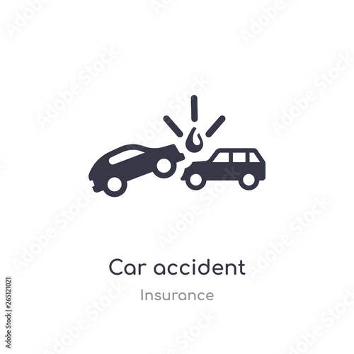 car accident icon. isolated car accident icon vector illustration from insurance collection. editable sing symbol can be use for web site and mobile app