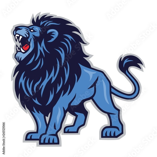 Lion Roaring Mascot Vector Icon Logo Template Design