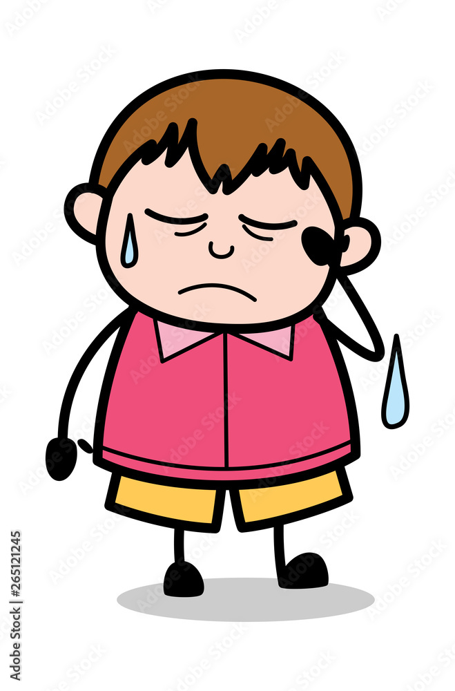 Sweating - Teenager Cartoon Fat Boy Vector Illustration Sweating - Teenager Cartoon Fat Boy Vector Illustration
