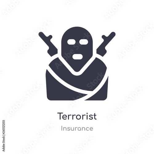 terrorist icon. isolated terrorist icon vector illustration from insurance collection. editable sing symbol can be use for web site and mobile app