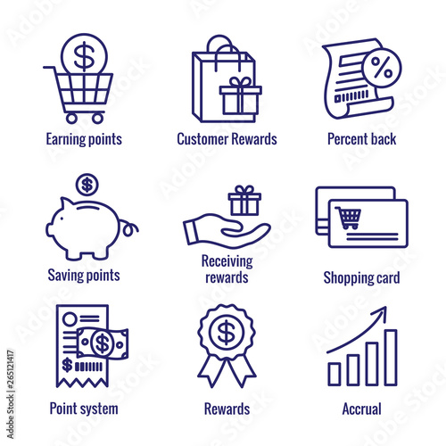 Customer Rewards Icon Set - Shopping Bag and Discount Images