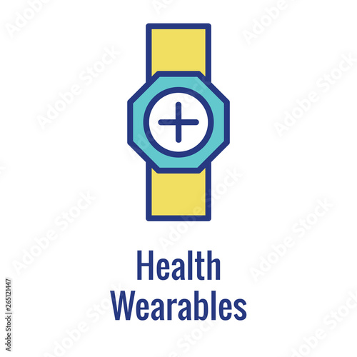 Digital Health Icon w Wearable Technology or Mobile / Tablet image