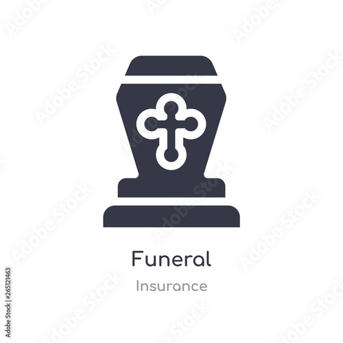funeral icon. isolated funeral icon vector illustration from insurance collection. editable sing symbol can be use for web site and mobile app