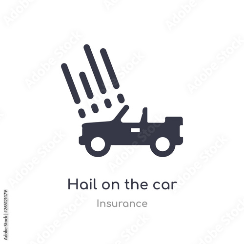 hail on the car icon. isolated hail on the car icon vector illustration from insurance collection. editable sing symbol can be use for web site and mobile app
