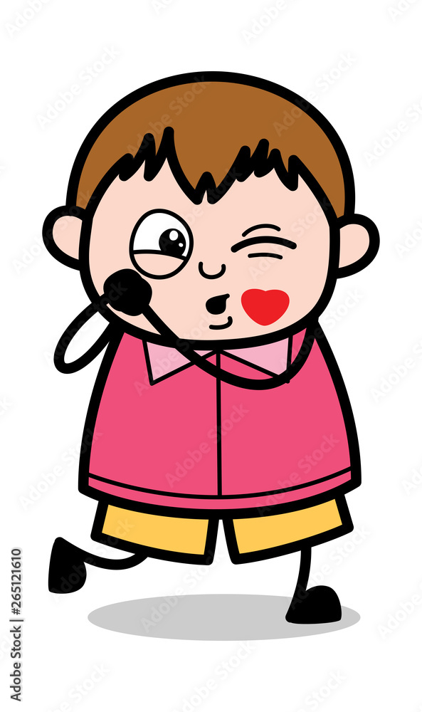Romance - Teenager Cartoon Fat Boy Vector Illustration Romance - Teenager Cartoon Fat Boy Vector Illustration