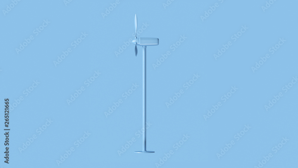 Pale Blue Wind Turbine 3d illustration 