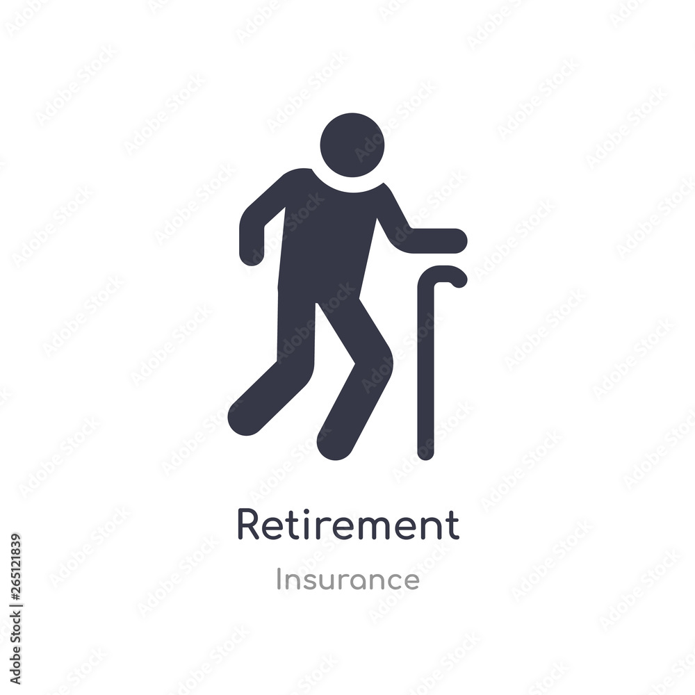 retirement icon. isolated retirement icon vector illustration from insurance collection. editable sing symbol can be use for web site and mobile app retirement icon. isolated retirement icon vector illustration from insurance collection. editable sing symbol can be use for web site and mobile app