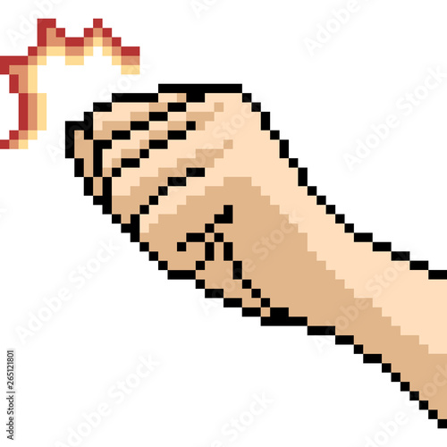 vector pixel art knock hand