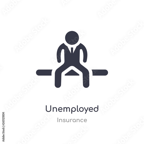 Fototapeta Naklejka Na Ścianę i Meble -  unemployed icon. isolated unemployed icon vector illustration from insurance collection. editable sing symbol can be use for web site and mobile app