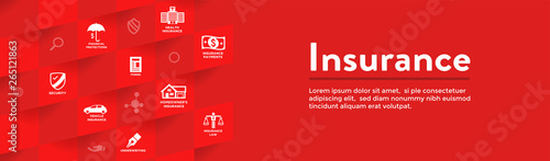 Insurance Web Header Banner - Covers homeowners, medical, life, and vehicle insurance