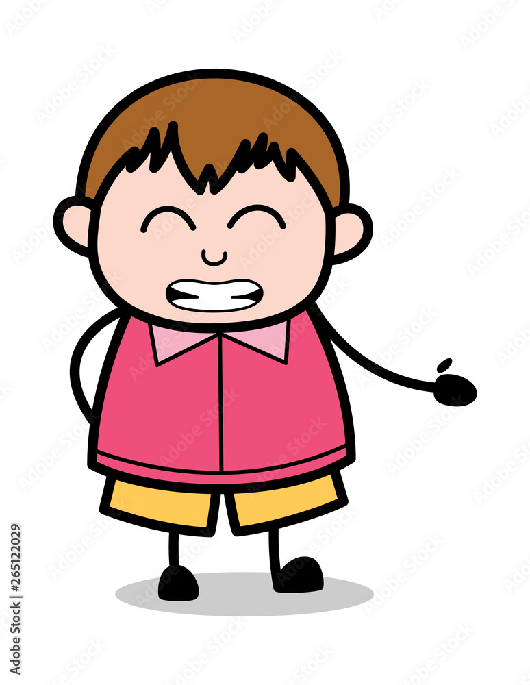 Rejoice - Teenager Cartoon Fat Boy Vector Illustration Rejoice - Teenager Cartoon Fat Boy Vector Illustration