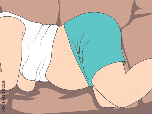 Pregnant Woman Lying on her Left Side w pregnancy left sleeping