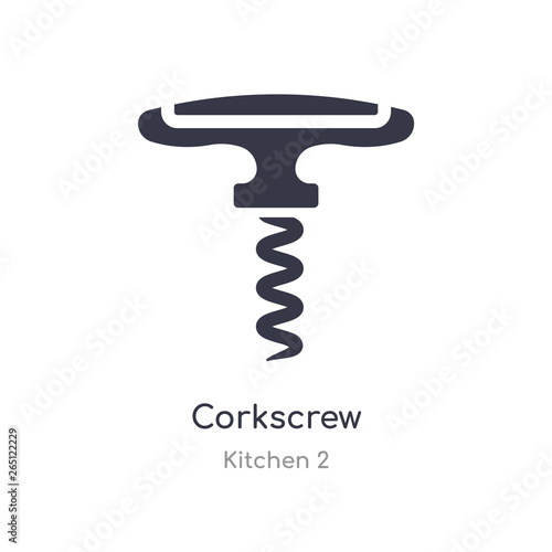 corkscrew icon. isolated corkscrew icon vector illustration from kitchen 2 collection. editable sing symbol can be use for web site and mobile app