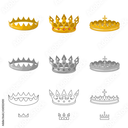 Isolated object of medieval and nobility symbol. Collection of medieval and monarchy stock vector illustration.