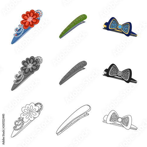 Vector illustration of beauty and fashion sign. Set of beauty and female stock vector illustration.