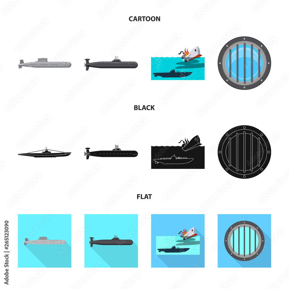 Isolated object of war and ship logo. Collection of war and fleet stock symbol for web. Isolated object of war and ship logo. Collection of war and fleet stock symbol for web.
