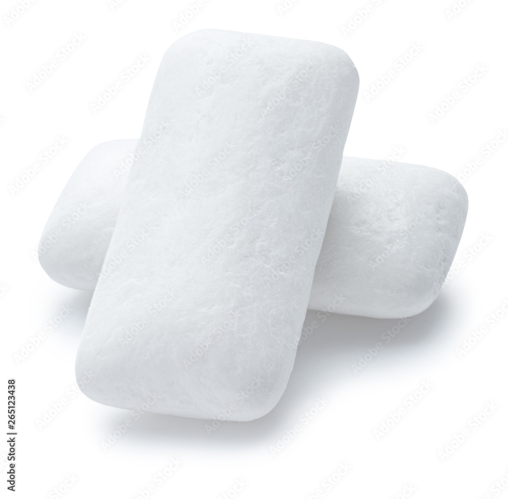 Chewing gum pieces on white background. Clipping path. Chewing gum pieces on white background. Clipping path.