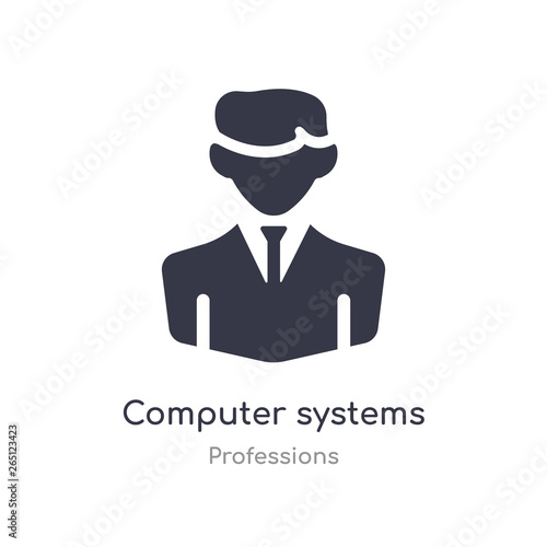 computer systems analyst icon. isolated computer systems analyst icon vector illustration from professions collection. editable sing symbol can be use for web site and mobile app