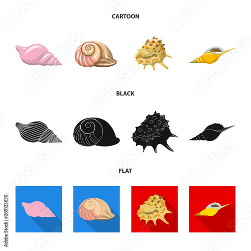 Vector illustration of animal and decoration symbol. Set of animal and ocean stock symbol for web. © Svitlana