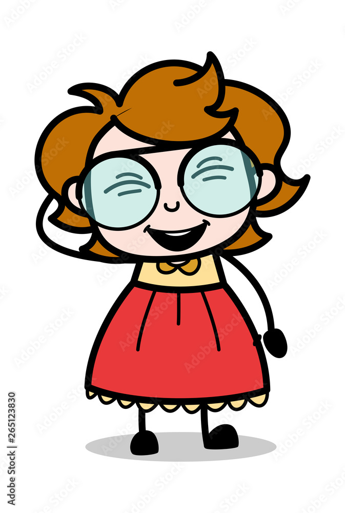 Making Fun - Teenager Cartoon Intelligent Girl Vector Illustration Making Fun - Teenager Cartoon Intelligent Girl Vector Illustration