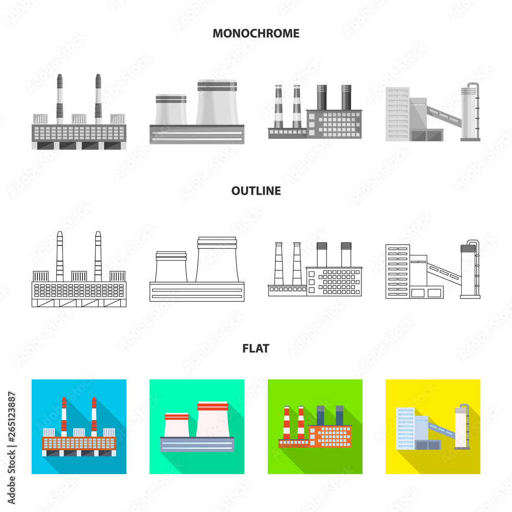 Obraz premium Vector illustration of production and structure logo. Set of production and technology stock symbol for web.