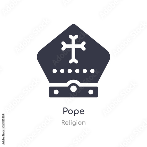 pope icon. isolated pope icon vector illustration from religion collection. editable sing symbol can be use for web site and mobile app